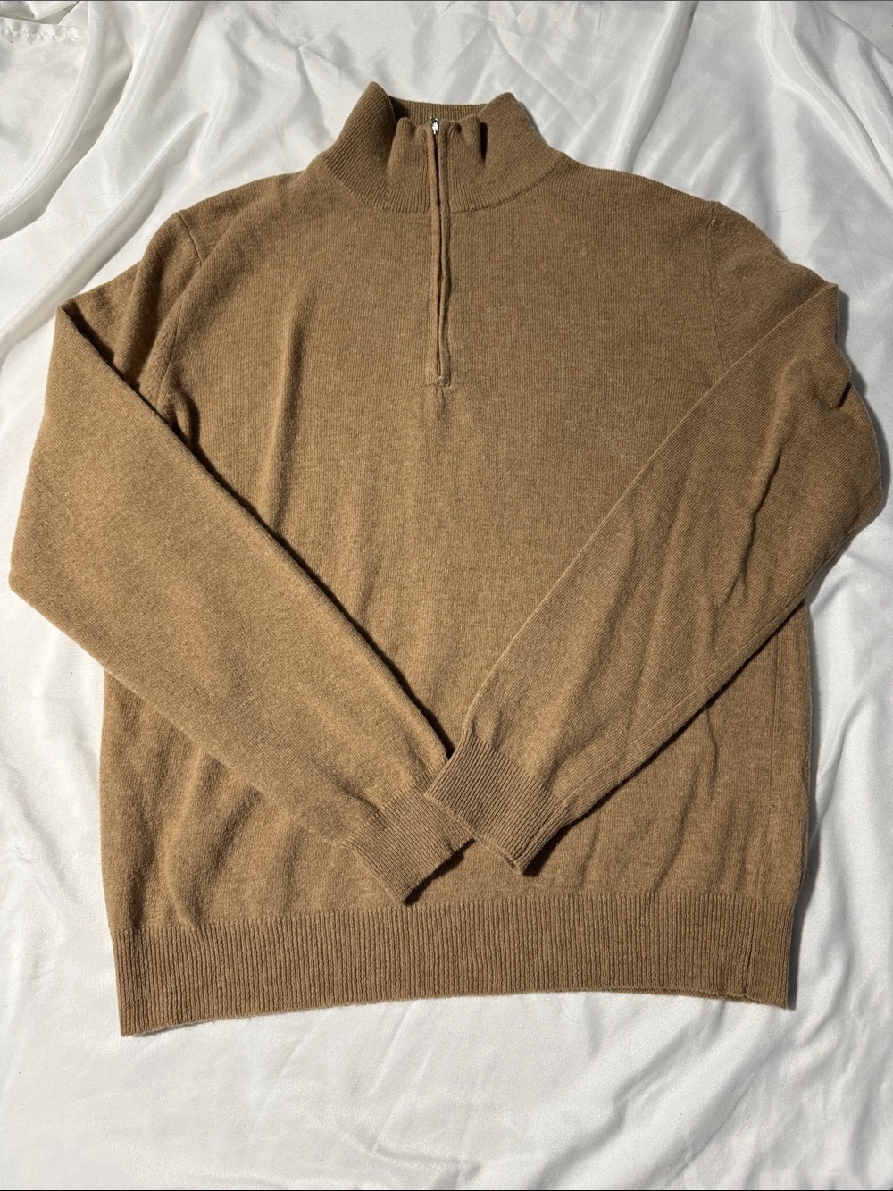 NWOT Maglificio Bartolini Sweater Lambswool Blend Quarter Zip Large Mock Neck